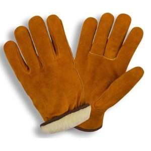 Split Russet Leather Pile Lined Cowhide Drivers Gloves (QTY/12 