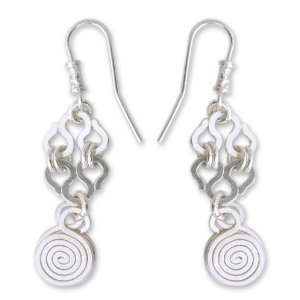 Silver drop earrings, Maya Universe