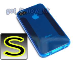 Blue TPU Silicone Gel Soft Case Cover For Apple iPhone 4 4S  