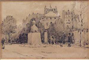 Paul Cornoyer Original Paris Street Scene 1889  