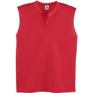   Sleeveless Two Button Jerseys RED AM 