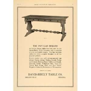  1918 Ad Davis Birely Table Company Italian Library 481 