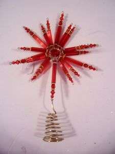 RED GOLD STAR BURST TREE TOPPER CHRISTMAS DECORATION  