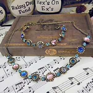 LadyGirl Vintage Butterfly Necklace Bracelet set, Gift Idea, Gift Box 