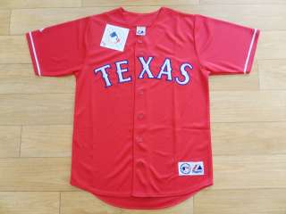 MLB Texas Rangers Majestic Mens jersey size Large Red NEW  
