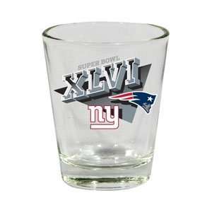 Super Bowl 46 XLVI New York Giants vs New England Patriots Shot Glass 