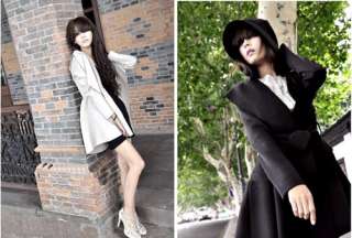 Womens Coat Korea Hooded Trench Jacket Dress Style Outerwear Tops 