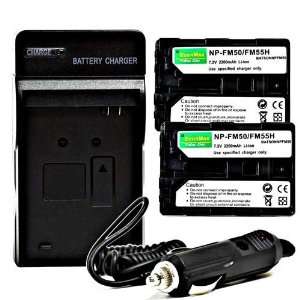  2x EconMax NP FM50 Li ion Battery + Charger for Sony 