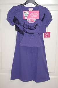 NWT MATCHING WHAT A DOLL PURPLE DRESS SET FITS 10/12, AND 18 AMERICAN 