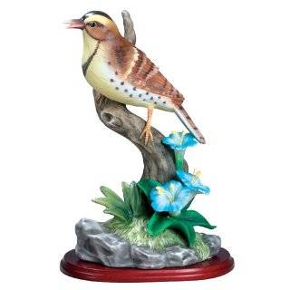   with Flowers on Wood Base   Wildlife Collectible