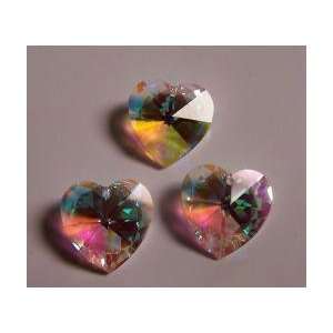  Swarovski Crystal Heart Pendant 6202 14mm Crystal AB (3 