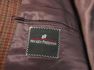 Hickey Freeman Brown Plaid Sport Coat 56 R / 46 R  