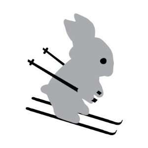  cute ski bunny snow skiing Round Sticker 