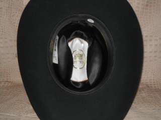 New Stetson Shiner Black 10X Beaver Fur Felt Cowboy Hat  