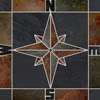 40 NATURAL SLATE Compass Rose MOSAIC TILE MEDALLION  