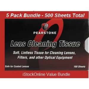  5 Pack Pearstone Lens Cleaning Tissue Bundle (500 Sheets 