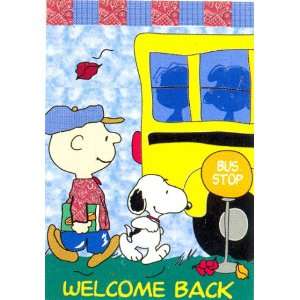  Welcome Back (The Bus Stop) Snoopy Flag 28  X 40  Patio 