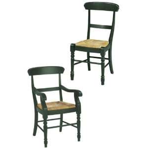 Concord Dining Chairs Rush Set Green 