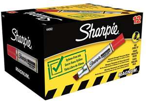 Sharpie Magnum Permanent Marker 5/8 Chisel Tip Red 1 Box  