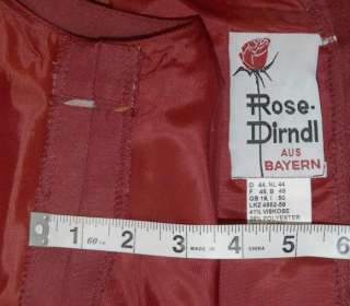 ROSE DIRNDL ~ Red German Jumper Waitress Dress 44 14 L  