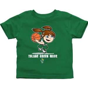Tulane Green Wave Toddler Girls Basketball T Shirt   Green  