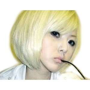 Cool2day Pure White Straight Bob Short Turn up Cosplay Party Synthetic 
