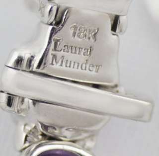   laura munder amethyst bracelet 18 karat white gold stamped 18k