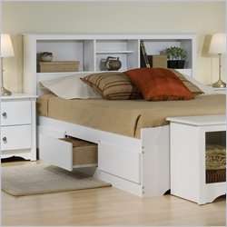 Prepac Monterey White Queen Wood Platform Bedroom Set  