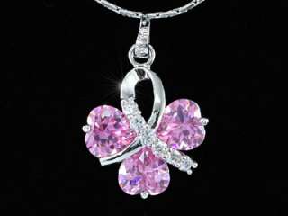 Carats Pink Hearts CZ Stone Pendant Necklace SN273  