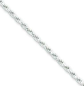 925 STERLING SILVER 22 CHAIN DIAMOND CUT ROPE NECKLACE  