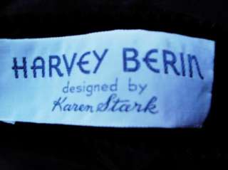 Vintage Harvey Berin Karen Stark Black Velvet Dress B36  