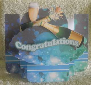 HANDCRAFTED BEAUTIFUL FUNKY 3D CONGRATULATIONS CARD  