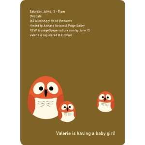  Owl Baby Shower Invitation