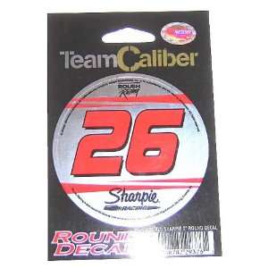  Nascar Jamie Mcmurray Round Sticker Decal 26 Roush Ford 