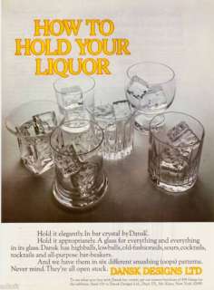 1969 Dansk Bar Crystal Glassware Photo vintage print ad  