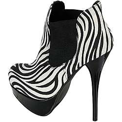   Womens Landi A01 Zebra Platform Ankle Boots  