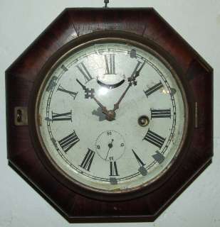 Antique Working 1840s DANIEL PRATT Rosewood Maritime Ship Clock 