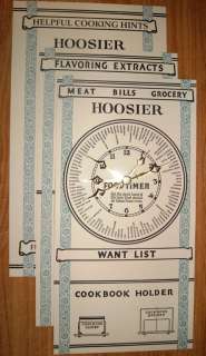 Hoosier Cabinet Door Chart Set  