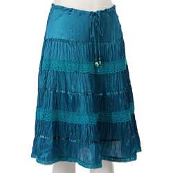Dex Womens Mid length Silk Broomstick Skirt  