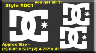 DC SKATE SHOES STICKER WINDOW VINYL DECAL BOARD DECK CC  