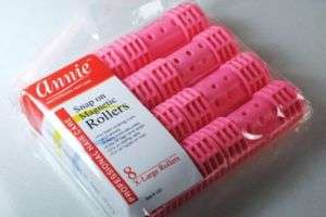 New Annie Snap On Magnetic Hair (XL) 8pcs Pink Rollers  