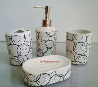   Pieces Ceramic Bathroom Accessories Set Vanity Dispenser YC 1012
