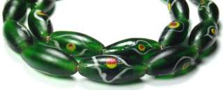 Fine Indian Green EYE Glass Trade Beads , India  