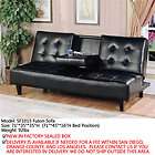 New Black PU Leather Futon Sofa Bed Day Bed Office Chair / Bench