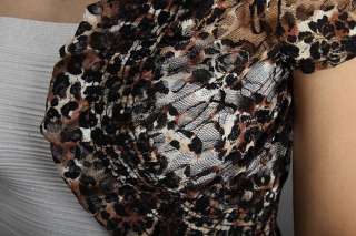 Animal Leopard Print Lace Bolero Shrug Crop Top Jacket  