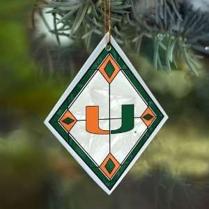  Miami Hurricanes Art Glass Ornament