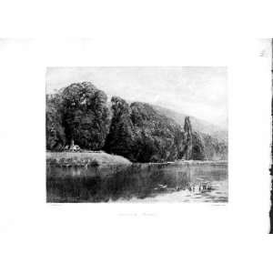 View Cliefden Woods River Thames 1885 Cassell Print 