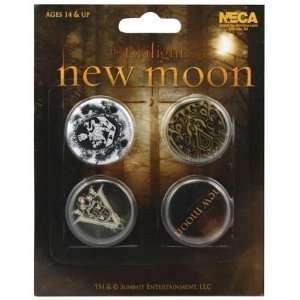  Twilight Saga New Moon Four Pin / Button Set   Crests and 