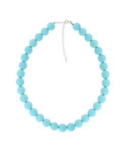 Sterling Silver Synthetic Blue Turquoise Necklace  