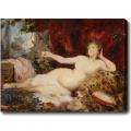 Hans Makart Resting Bacchantes Oversized Hand painted Oil on Canvas 
